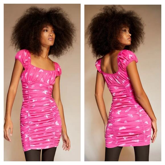 Urban Outfitters Dresses & Skirts - UO Brenan Printed Ruched Mini Dress